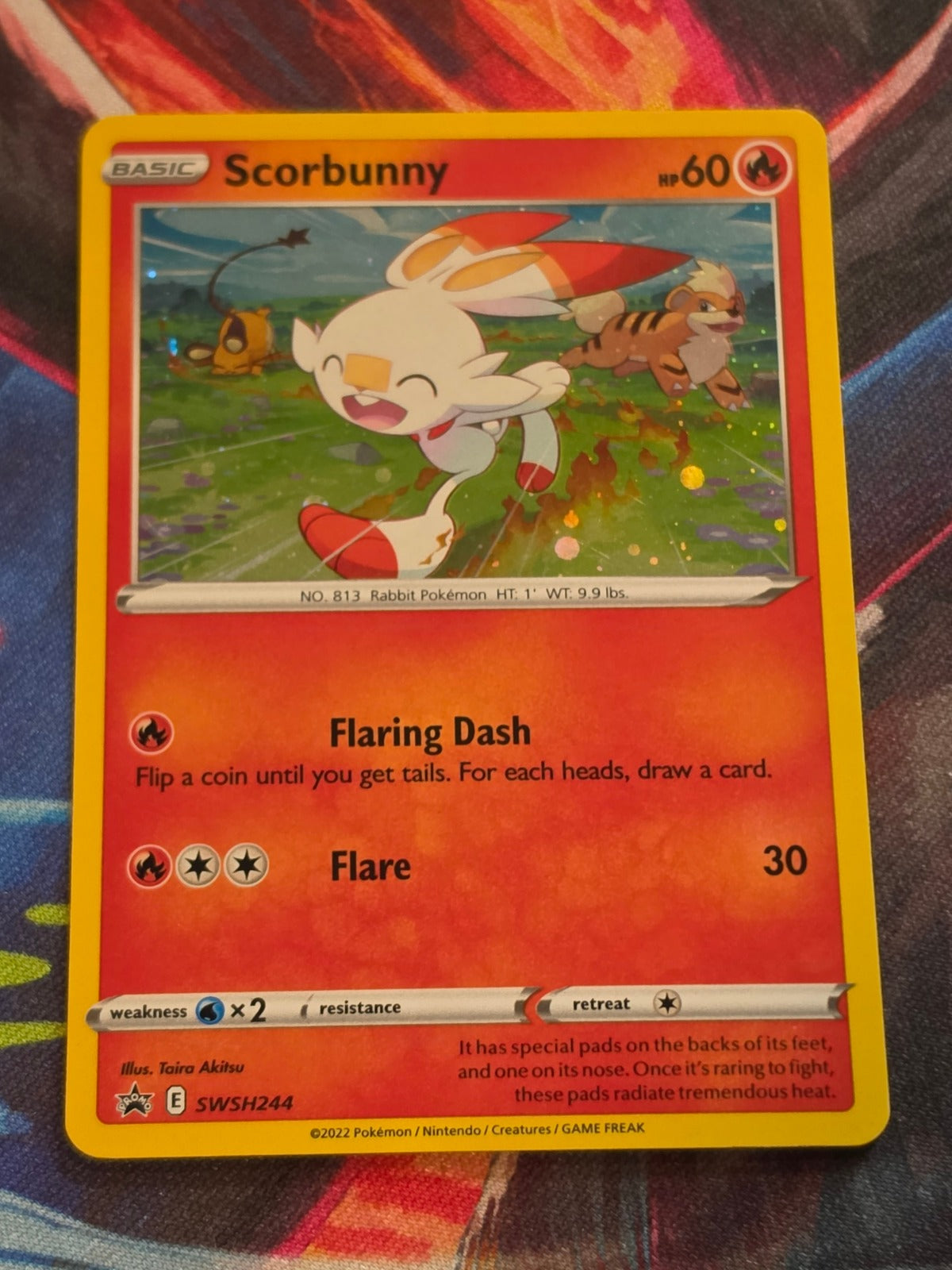 Scorbunny (Cosmos Holo) - SWSH244 - SWSH: Sword & Shield Promo Cards - Promo - NM-/LP+ Pokemon