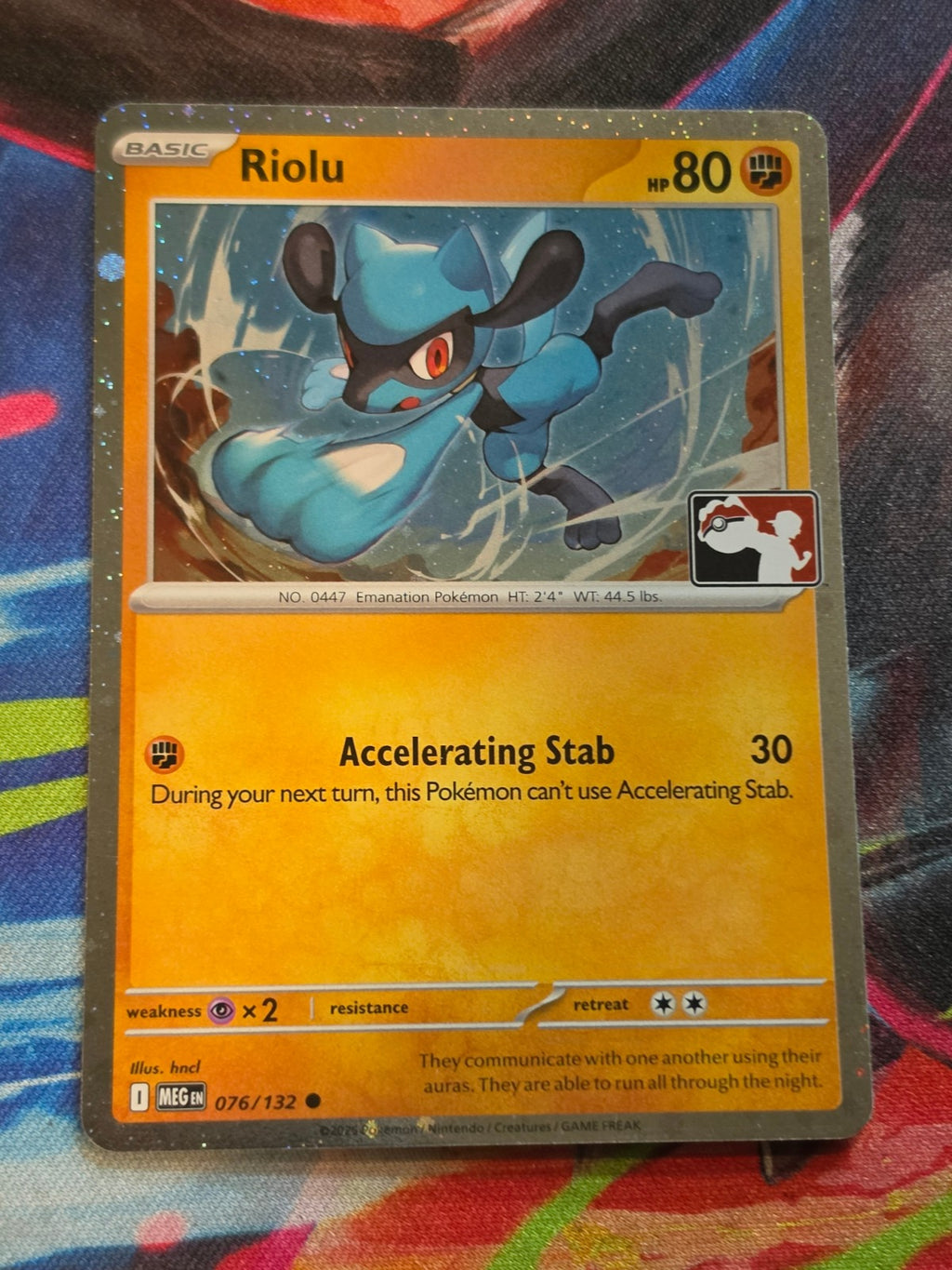 Riolu (Cosmos Holo) Common Prize Pack Series Cards 076/132 NM Pokemon