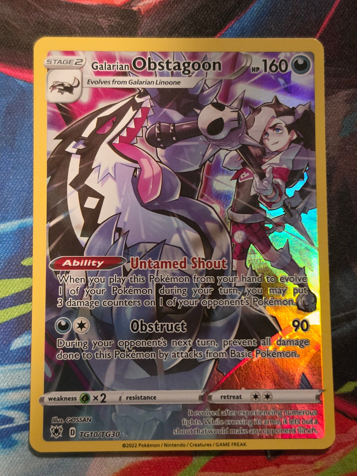 Galarian Obstagoon Ultra Rare SWSH10: Astral Radiance Trainer Gallery TG10/TG30 LP+ Pokemon