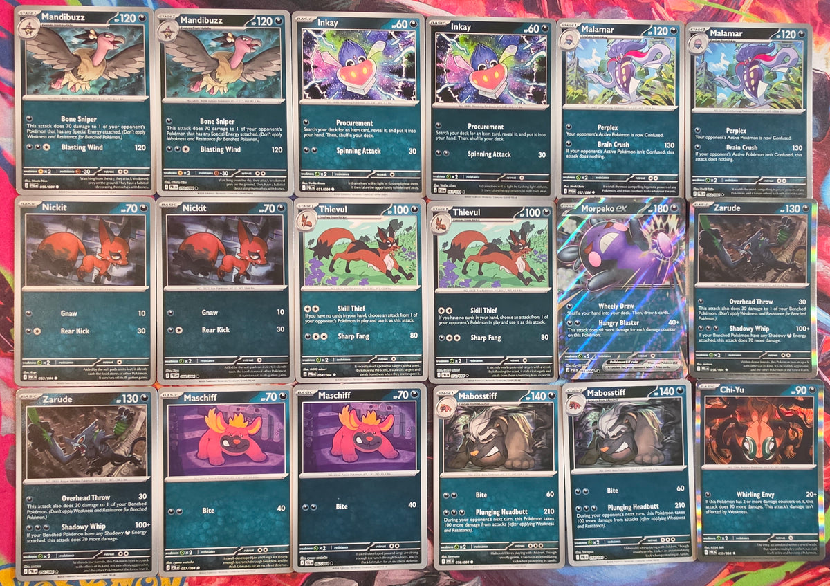 Pokemon Pitch Black Complete Master Base Set Lot 001-084 - 158 Cards - Reverse Holo + ex - NM